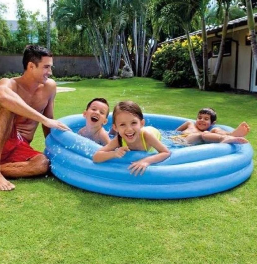 Inflatable Fun Crystal Blue Kids Swimming Pool (168cm)