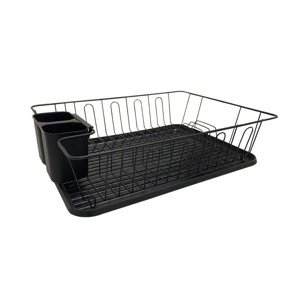 Dish Rack Drainer With Drip Tray (Grey)