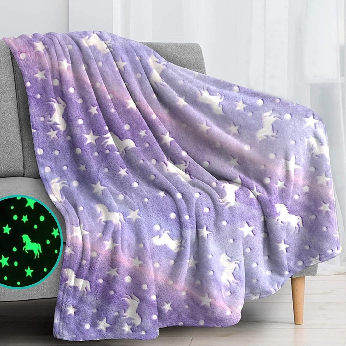 Super Soft Magic Glow in the Dark Blanket (Girl)