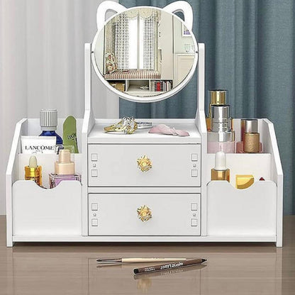 Mini Dressing Table Make-Up Cosmetic Organiser With Side Storage