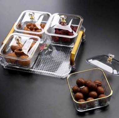 Multifunctional Snacks Dish Tray (4 Bowls)