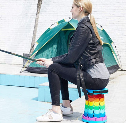 Rainbow Retractable Telescopic Portable Camping Seat