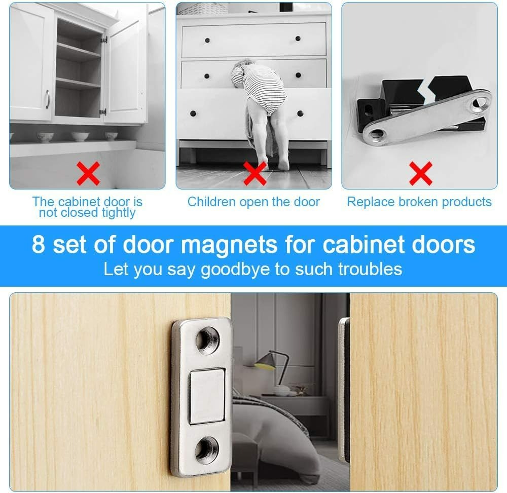 Universal Cabinet Door Magnets (8 pcs)