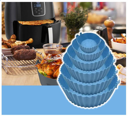 Silicone Air Fryer Liners (6 pcs)(Grey)