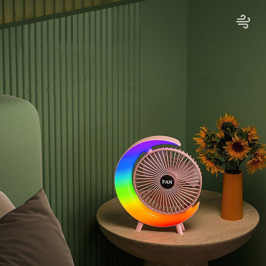 Colorful Running Lights Desktop Fan