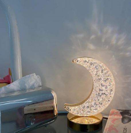 Modern Luxury Crystal Moon Lamp