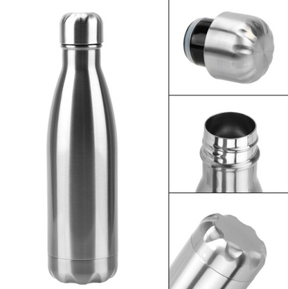 Double Wall Vacuum Insulated Stainless Steel Bottle (1L)(Black)