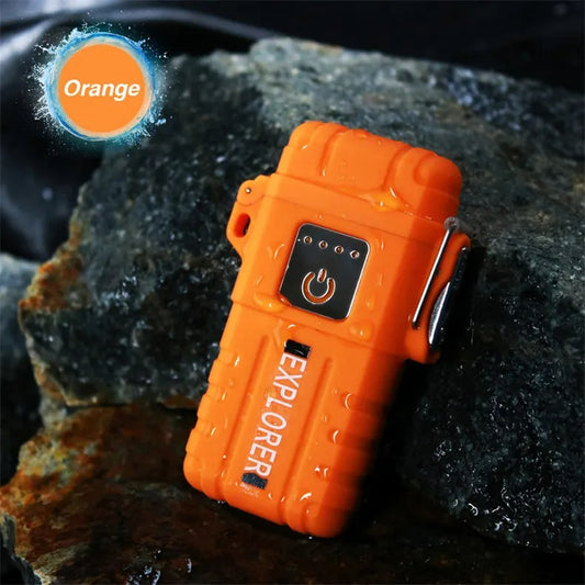 Arc Metal Rechargeable Lighter (Orange)