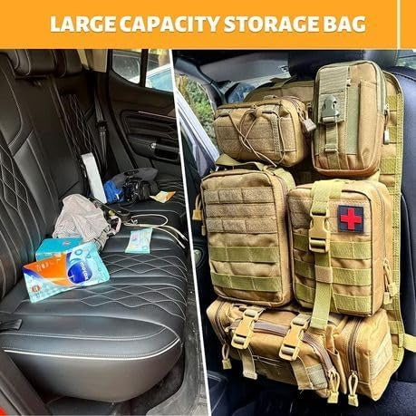 Tactical Car Seat Back Organiser with 5 Bags