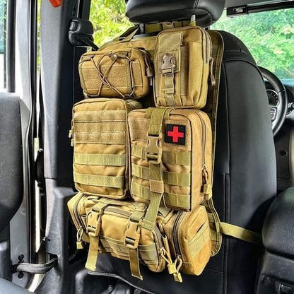 Tactical Car Seat Back Organiser with 5 Bags