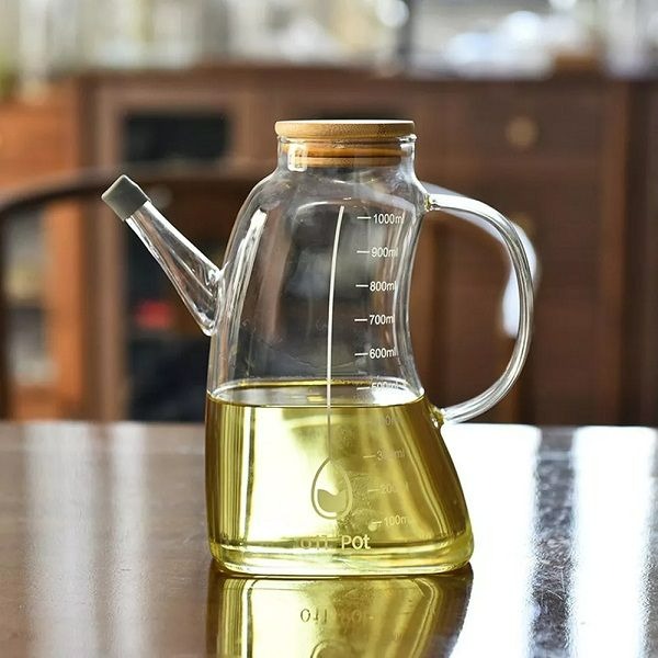 Transparent Glass Oil Bottle (1L)