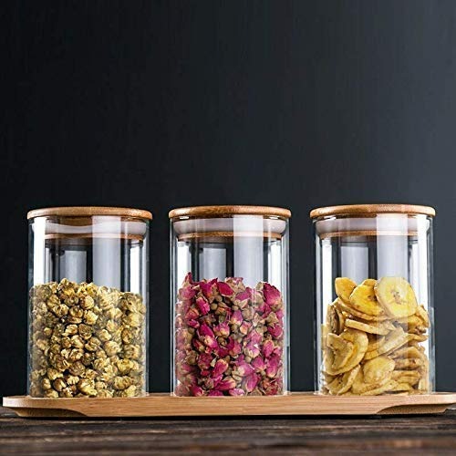 Round Glass Cylinder With Bamboo Lid (150x80cm)(Each)