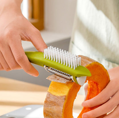 Multifunctional Vegetable Peeler With Cleaning Brush