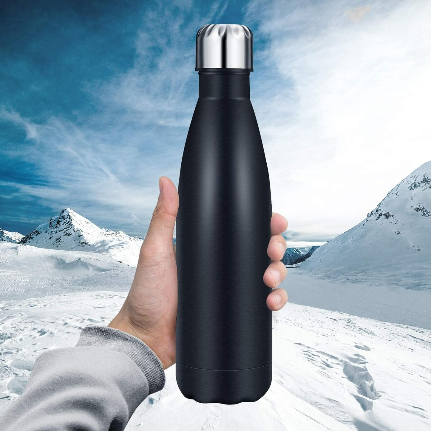 Double Wall Vacuum Insulated Stainless Steel Bottle (750ml)(Black)