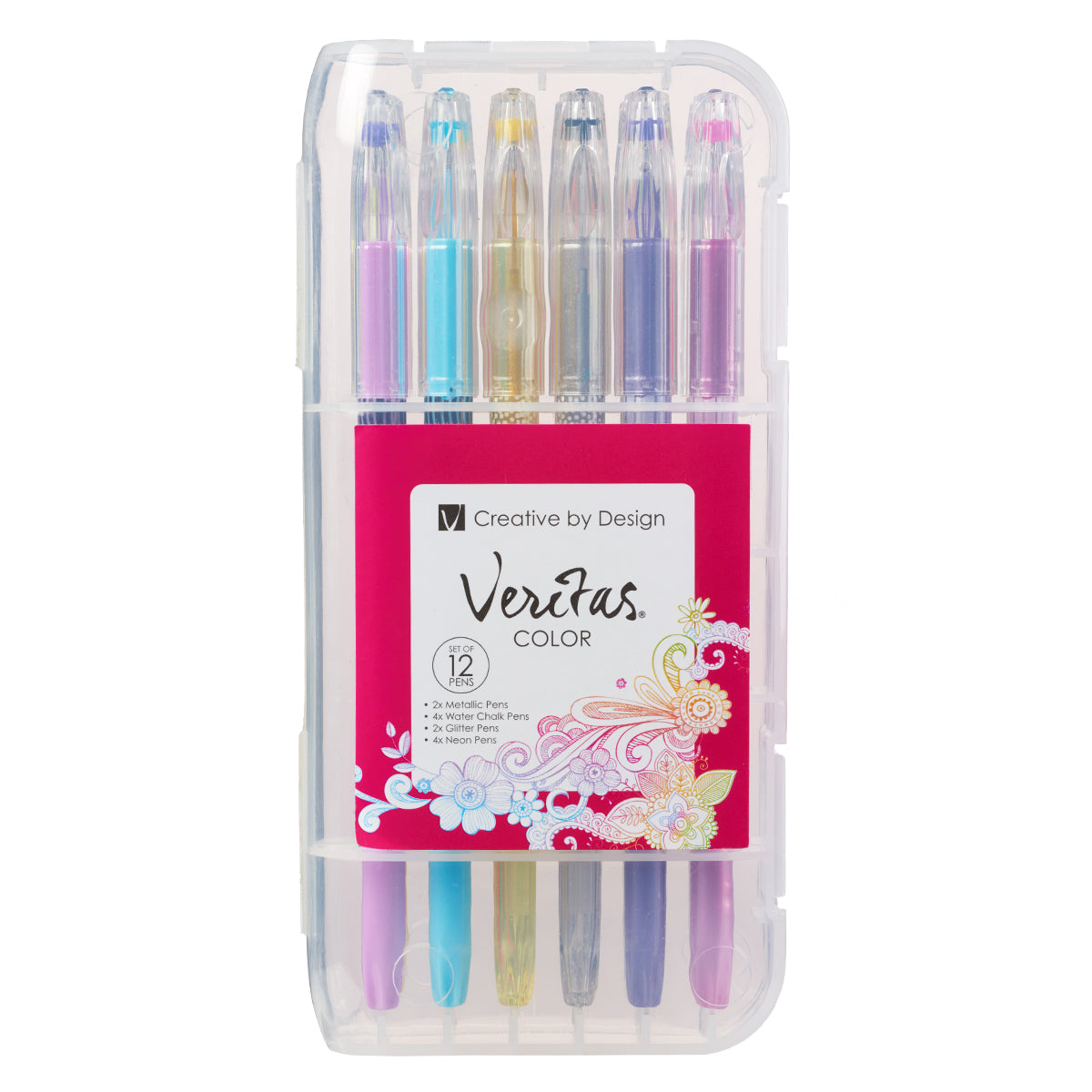 Veritas Twelve Piece Pink Label Assorted Coloring Gel Pen Set