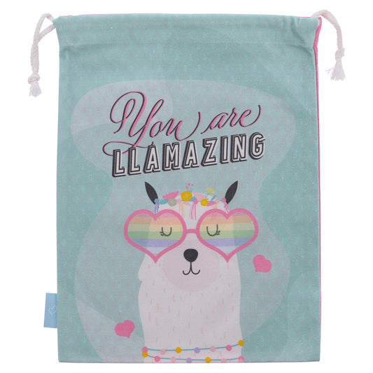 You Are Llamazing Large Cotton Drawstring Bag