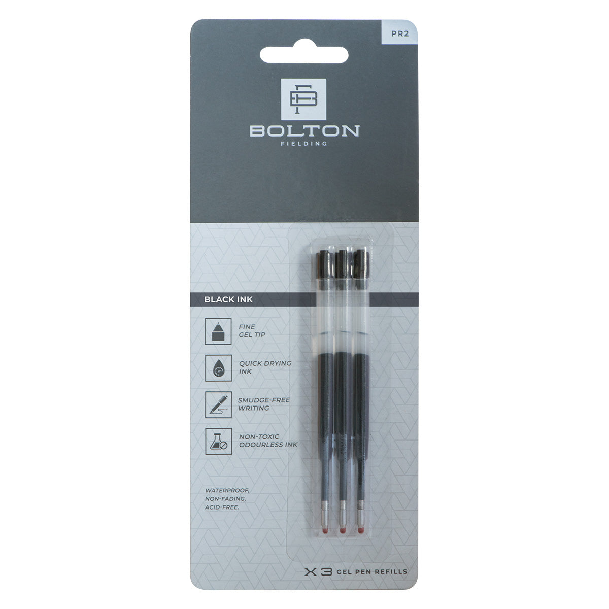 Bolton Pen Refill: Black Ink Set Of 3