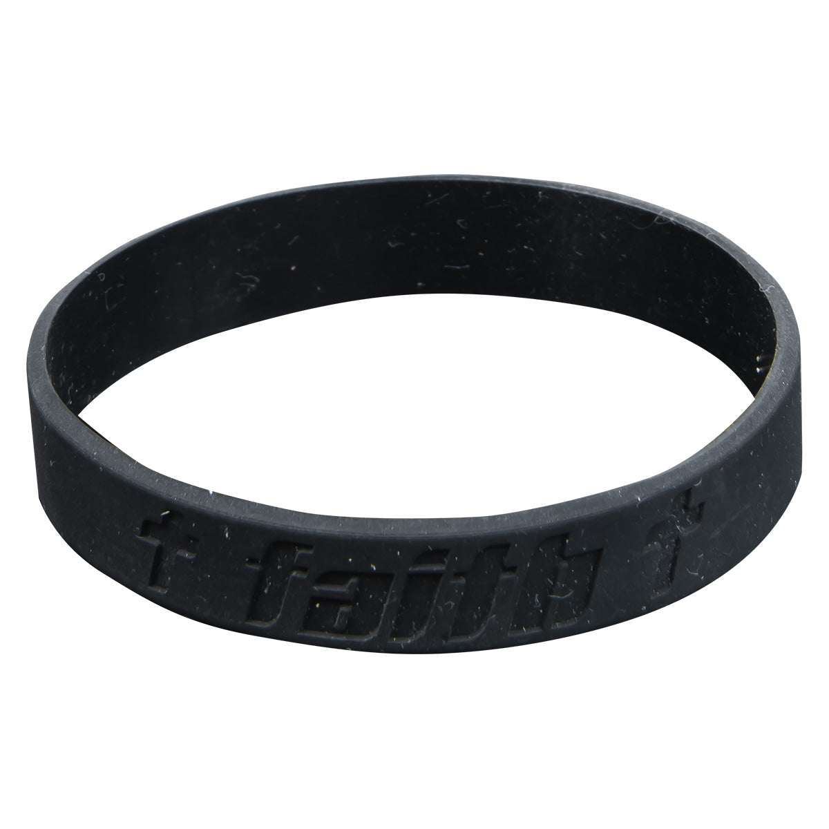 Faith Black Silicone Wristbands