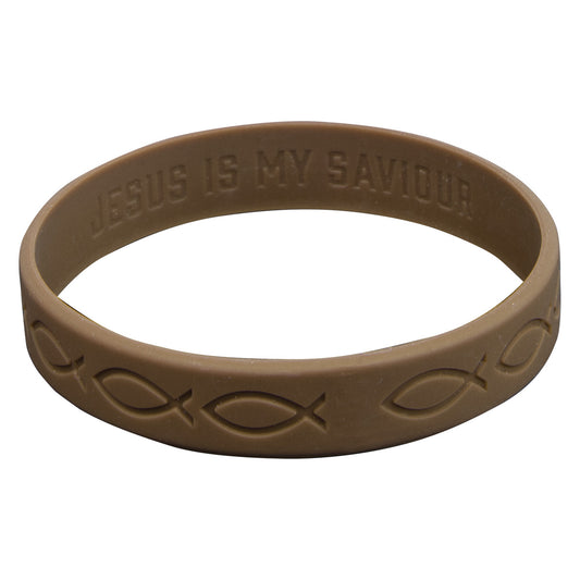 Ichthus Brown Silicone Wristbands