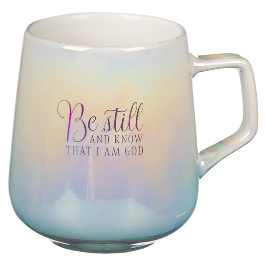 Be Still And Know That I Am God Pearl Ombre Ceramic Mug - Psalms 46:10