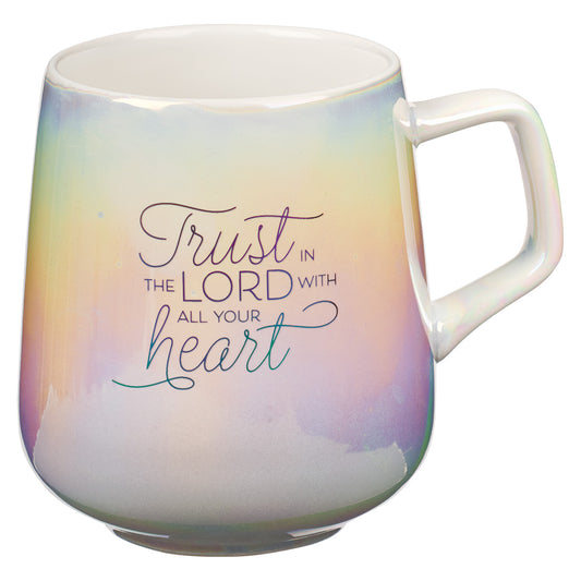 Trust In The Lord With All Your Heart Pearl Ombre Ceramic Mug - Proverbs 3:5