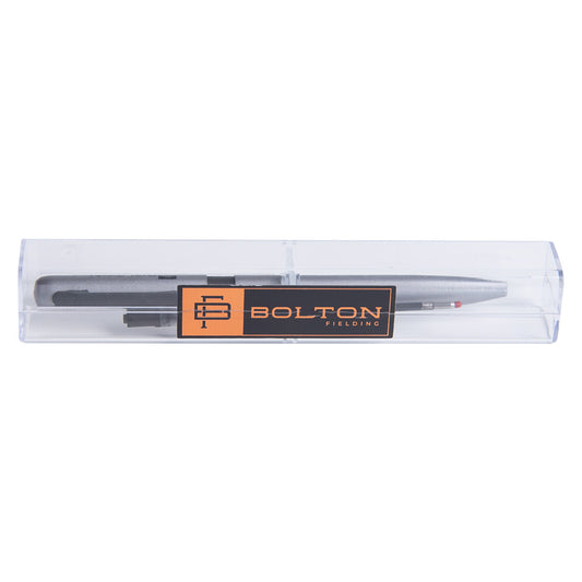 Bolton Round Clicker Silver Pen With Pen Refill In Acrylic Gift Box