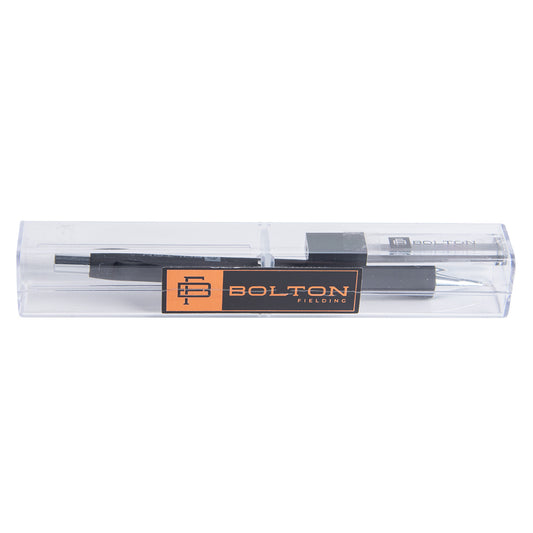 Bolton Flat Clicker Black Clutch Pencil With Lead Refill In Acrylic Gift Box