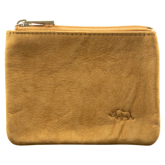 Genuine African Leather Tan Small Coin Purse