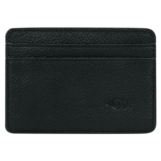 Genuine African Leather Matt Black Card And ID Holder