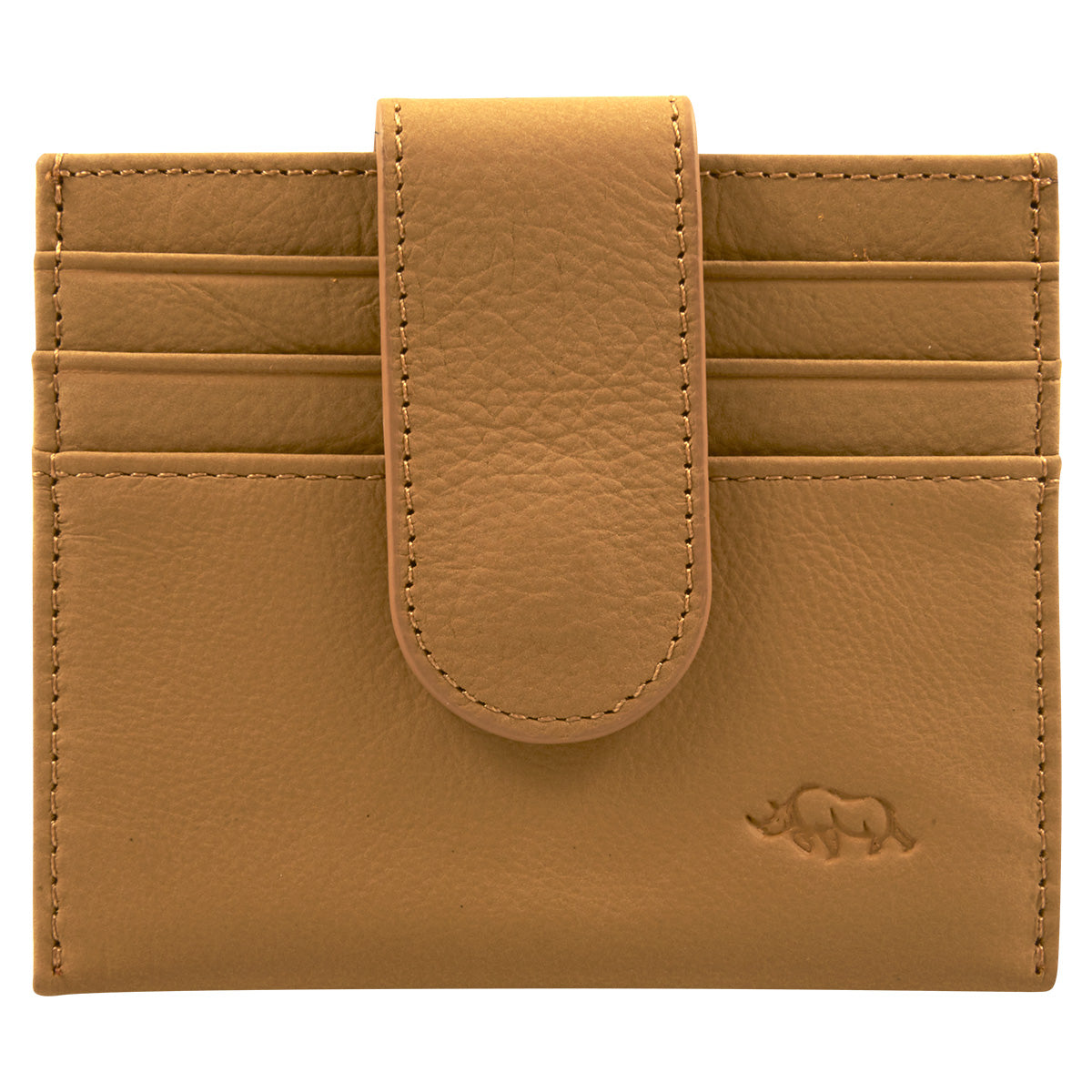 Genuine African Leather Tan Wallet With Clip Closure