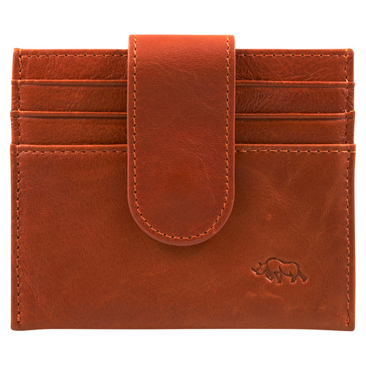 Genuine African Leather Orange Wallet With Clip Closure