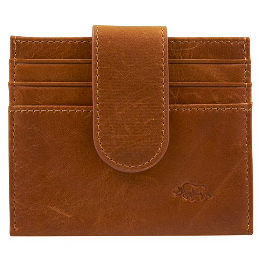 Genuine African Leather Light Brown Wallet With Clip Closure