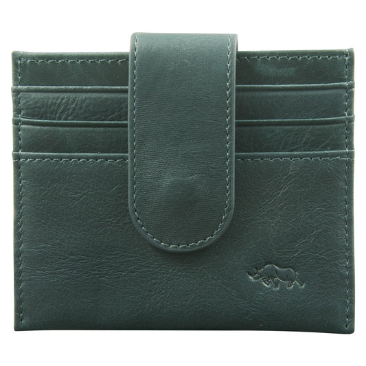 Genuine African Leather Dark Charcoal Wallet With Clip Closure