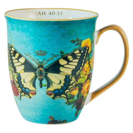 Hope Butterfly Ceramic Mug - Isaiah 40:31