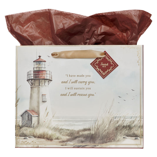 I Have Made You and I Will Carry You Large Landscape Gift Bag with Gift Tag