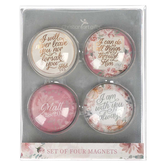 I Am with You Always Four-Piece Glass Magnetic Set