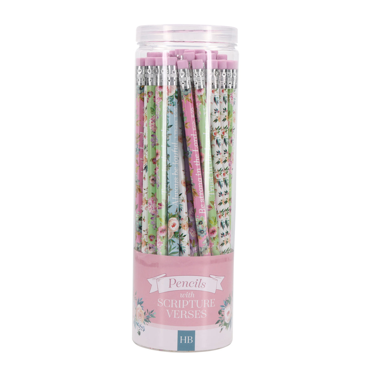 Floral Watercolor Tub of 50 Pencils