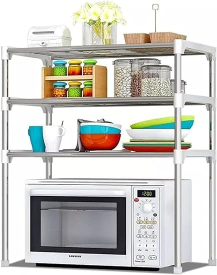 Expandable Microwave Oven Organiser Shelves (3 Tier)