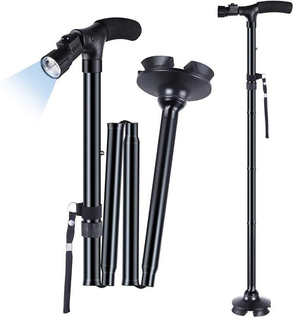 Folding Walking Cane With Adjustable LED Light