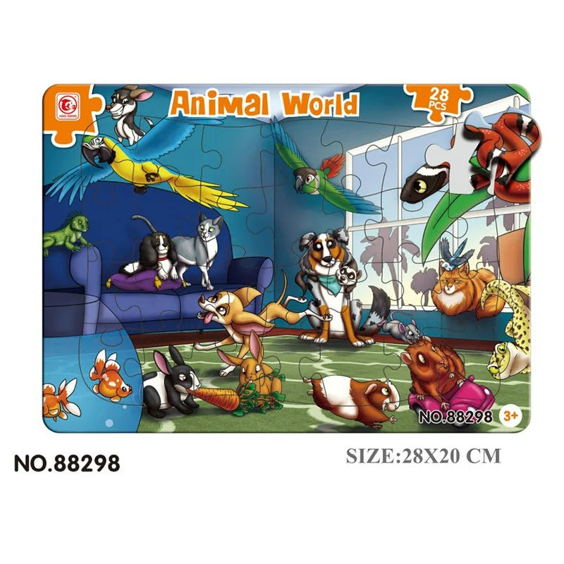 Animal World Cardboard Puzzle (28 pcs)