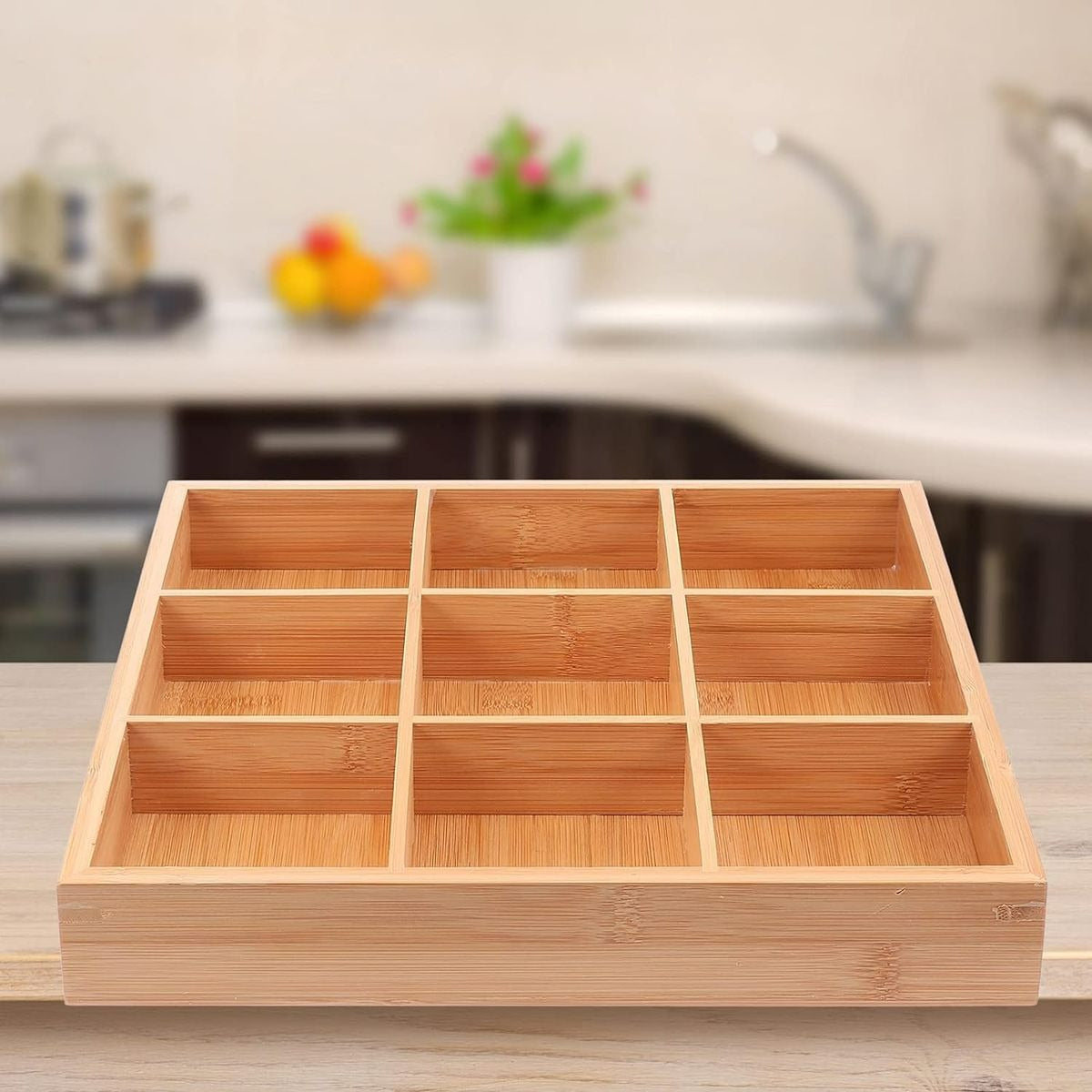 Universal Wooden Organiser (9 Compartment)