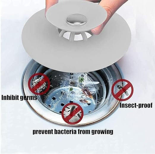 Dual Purpose Drain Stop and Hair Catcher