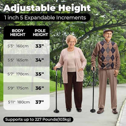 Folding Walking Cane With Adjustable LED Light