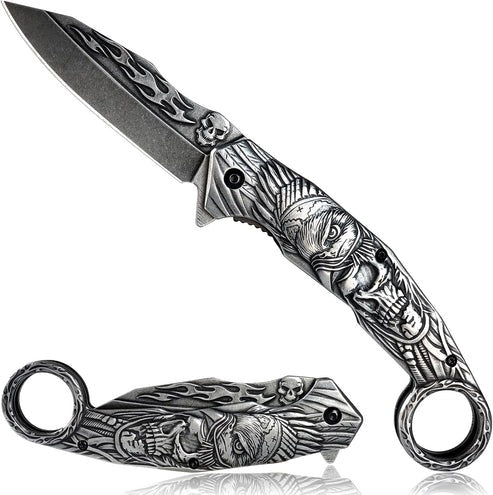 Plated Titanium Folding Knife