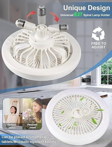 Enclosed Ceiling Fan with Light and Remote