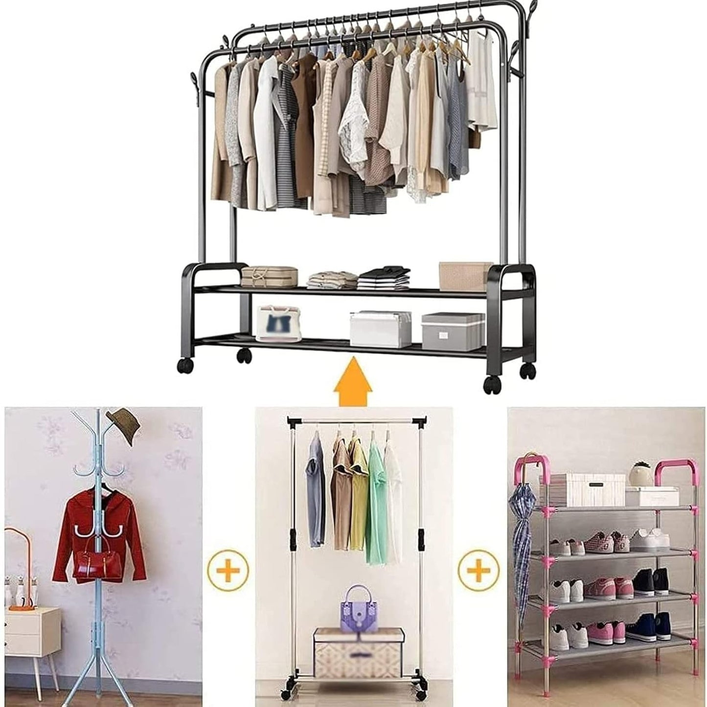 Clothing Garment Rack with Wheels