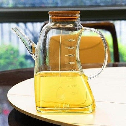 Transparent Glass Oil Bottle (1L)