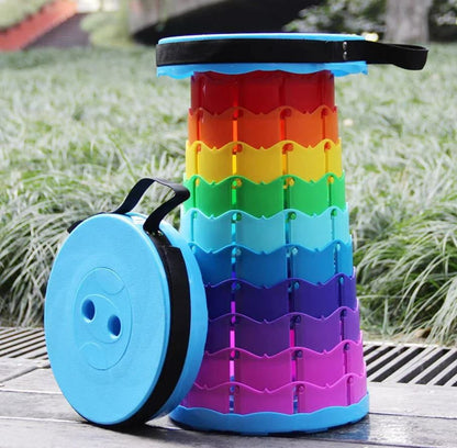 Rainbow Retractable Telescopic Portable Camping Seat