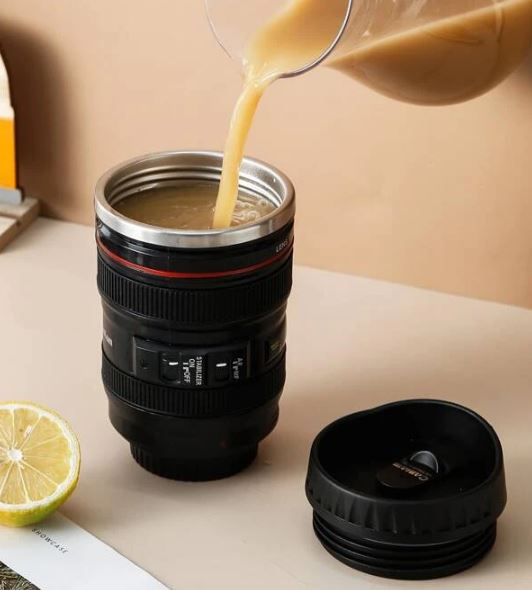 Camera Lense Coffee Thermos