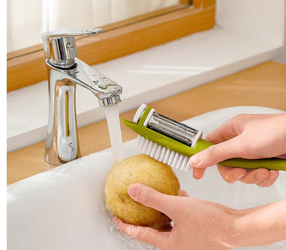 Multifunctional Vegetable Peeler With Cleaning Brush